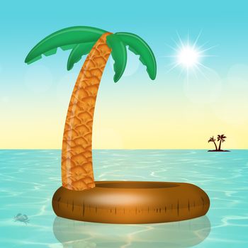 Inflatable palm to the sea