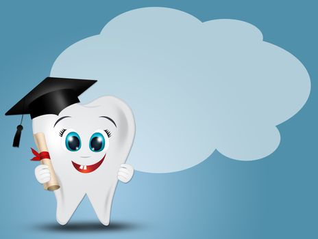 funny illustration of graduated tooth