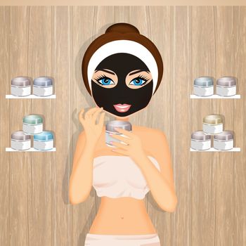 illustration of black mask for facial cleaning