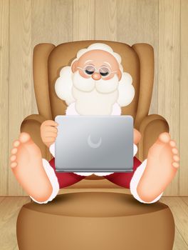 illustration of Santa Claus technology