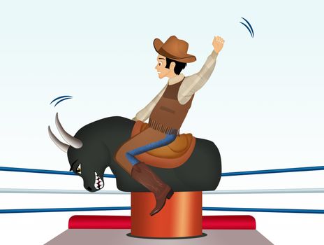 funny illustration of mechanical bull