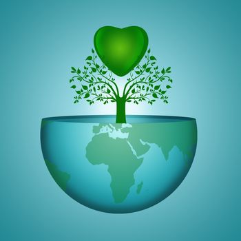 illustration of eco world icon