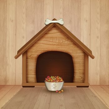 cute illustration of dog kennel