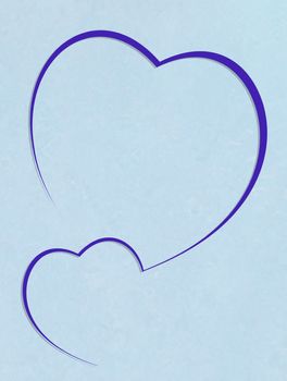 heart frame blue background