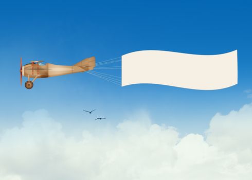 illustration of Airplane with banner