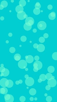 Abstract minimalist green illustration with circles and dark turquoise background