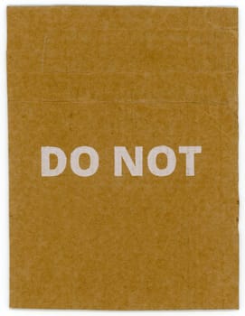 do not written on brown corrugated cardboard packet