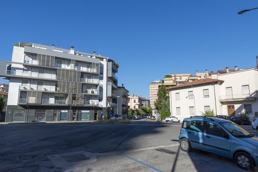 terni,italy august 21 2020:Piazza Three monuments in the center of Terni