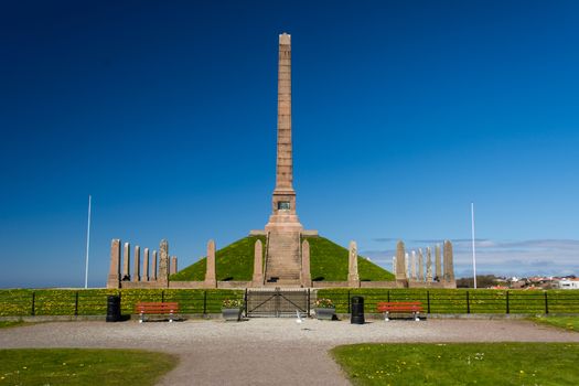 Haraldshaugen, Norway, May 2015: Viking Obelisk Monument