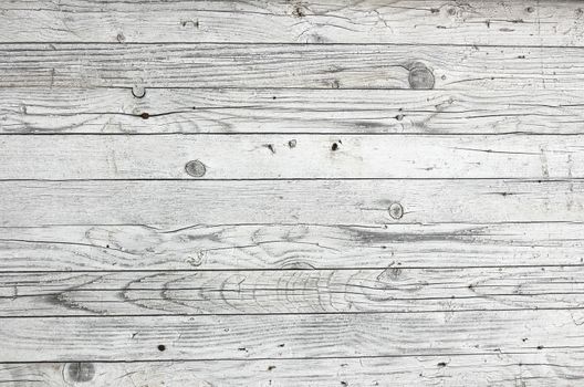 Rustic wooden planks background with peeling white paint