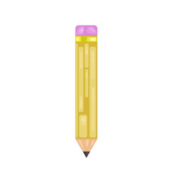 Pencil flat icon - school Pencil symbol. education illustration, stationery drawing tool isolated - sketch sign symbol.
