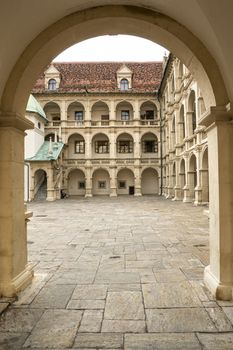 Graz, Austria. August 2020. An indoor  view of the  Grazer Landhaus  courtyard