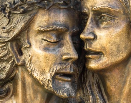 Mother Mary holding her son Jesus