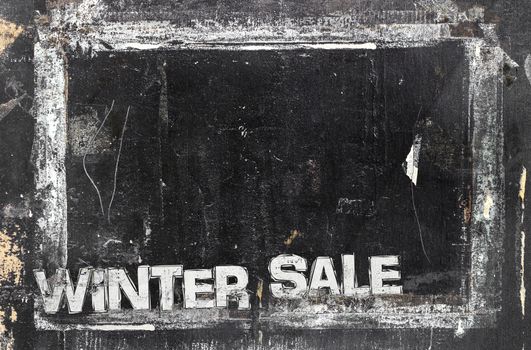 Blackboard in grunge style, scratched and ruined. Dirty artistic design element, box, frame for text. Doodle frame.
