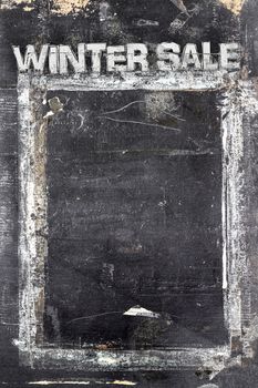 Blackboard in grunge style, scratched and ruined. Dirty artistic design element, box, frame for text. Doodle frame.