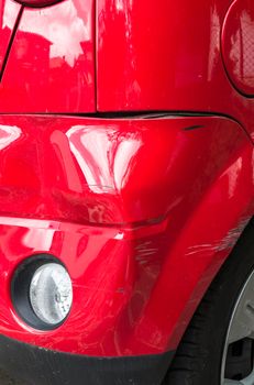 Accident damage to the rear of a car