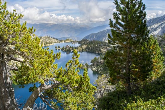 Spanish Pyrenees landscape in Aiguestortes i Estany of Saint Maurici National Park. Travel and tourism