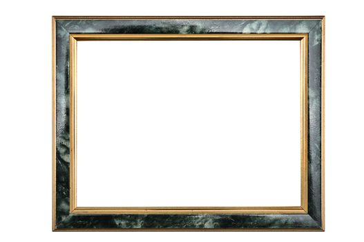 Vintage photo frame with marble effect on an isolated white background.