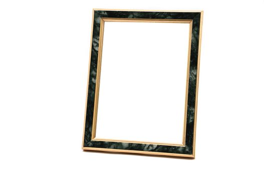 Vintage photo frame with marble effect on an isolated white background.