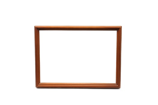 Vintage wooden photo frame on an isolated white background
