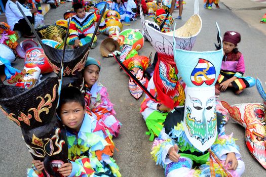 LOEI, THAILAND - JUNE 25, 2017 : Phi Ta Khon is a type of masked procession celebrated on the first day of a three-day Buddhist merit-making holiday known in Thai as Boon Pra Wate