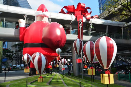 Bangkok Thailand : December 6,2017: The Biggest Santa Claus in South East Asia at  Central Embassy