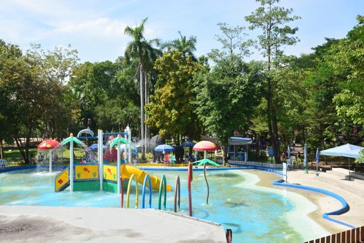 BANGKOK, THAILAND - AUGUST 10, 2018: water park at Dusit Zoo, Bangkok Thailand.