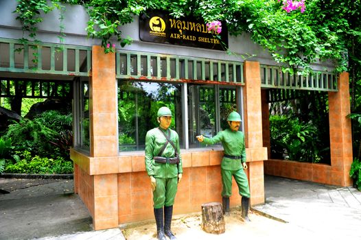 BANGKOK, THAILAND - AUGUST 10, 2018: Air-Raid Shelter  at the Dusit Zoo. Dusit Zoo will closing ceremony on August 31, 2018.
