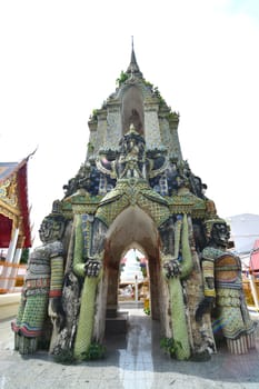 Bell tower antique at Wat Phraya Tham Worawihan , Thonburi , Bangkok, Thailand