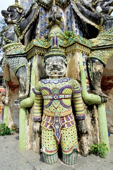 Bell tower antique at Wat Phraya Tham Worawihan , Thonburi , Bangkok, Thailand