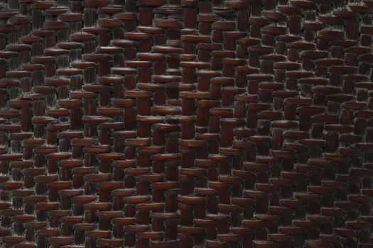 Thai style pattern nature background texture wicker surface for furniture material, Wooden weave texture background. Abstract decorative wooden textured basket weaving background