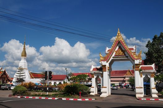 Sakon nakhon ,Thailand – October 23,2018 : Wat Phra That Choeng Chum, Sakon nakhon ,Thailand