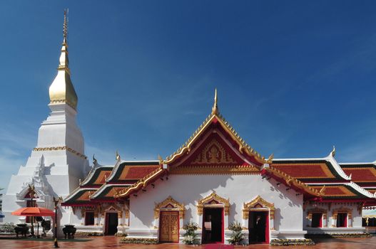 Sakon nakhon ,Thailand – October 23,2018 : Wat Phra That Choeng Chum, Sakon nakhon ,Thailand