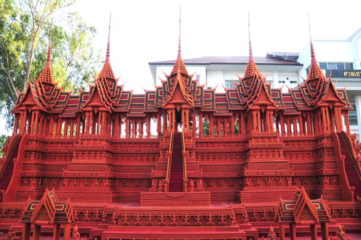 Sakon nakhon ,Thailand – October 23,2018 : Wax Castle Festival is held annually at the end of the Buddhist Lent. The event are objective to pay homage to Phra That Choeng Chum