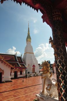 Sakon nakhon ,Thailand – October 23,2018 : Wat Phra That Choeng Chum, Sakon nakhon ,Thailand