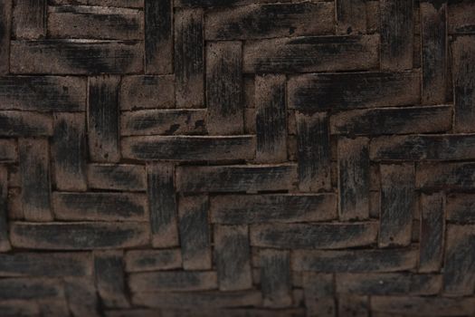 Thai style pattern nature background texture wicker surface for furniture material, Wooden weave texture background. Abstract decorative wooden textured basket weaving background