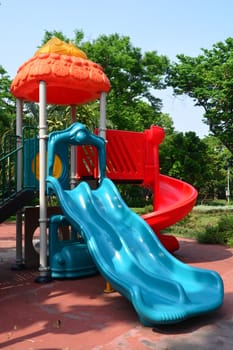 Children's playground in a city park, Playground for children.