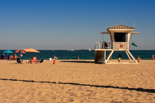 A White Lifeguard Hut on a Tropical Beach