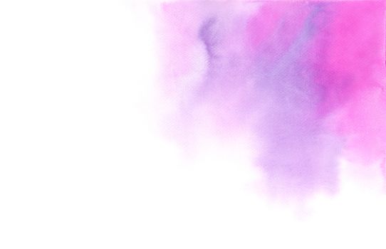 Romantic sweet charming pink-purple abstract background. Watercolor hand painting illustration. Design element for wallpaper, packaging, banner, poster, flyer.