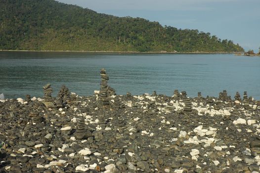 Beautiful stone on Koh Hin Ngam , Tarutao Marine National Park in Satun Province, Thailand