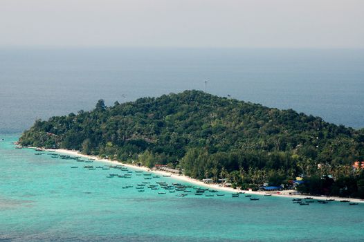Top view of Chado Cliff view point on Adang island, From here you can see Koh Lipe