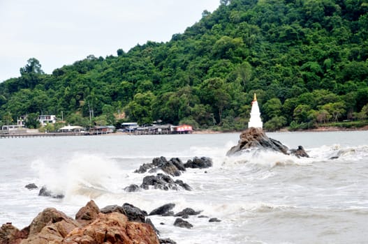 Chedi Ban Hua Laem  There is a wooden bridge that goes out into the sea to see the Chedi that situated in the middle of the water. The chedi is more than 200 years old