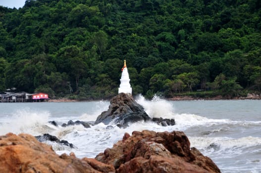 Chedi Ban Hua Laem  There is a wooden bridge that goes out into the sea to see the Chedi that situated in the middle of the water. The chedi is more than 200 years old