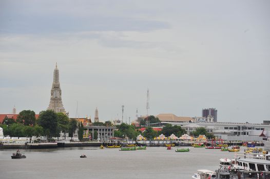 BANGKOK, THAILAND – 10  SEPTEMBER 2019 : The training of the Royal Barges Procession, the last royal ceremony of the Royal Coronation Ceremony Of King Rama X.