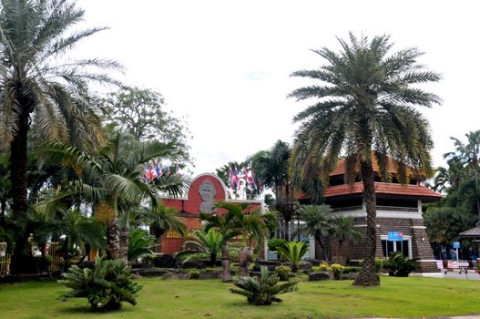 PHICHIT, THAILAND – 1 OCTOBER 2019 : Princess Mother's Garden Phichit , a public park on lakeside with area of 170 rai (about 67 acres) built to honour Princess Srinagarindra in 1984 at Bueng Si Fai