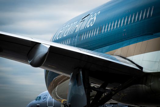 October 29, 2019, Moscow, Russia. Plane 
Airbus A350-900 Vietnam Airlines at Sheremetyevo airport in Moscow.