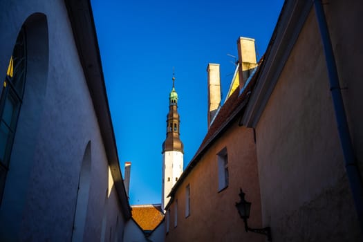 April 19, 2018, Tallinn, Estonia. Streets of the old city in Tallinn.