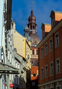 April 26, 2018 Riga, Latvia. The Dome Cathedral
in the old town in Riga.