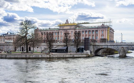 April 22, 2018, Stockholm, Sweden. The building of the Riksdag - the Swedish Parliament in Stockholm.