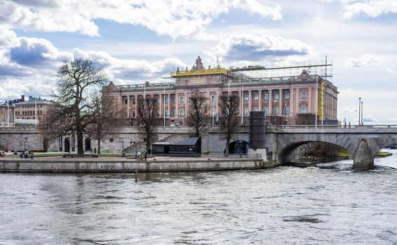 April 22, 2018, Stockholm, Sweden. The building of the Riksdag - the Swedish Parliament in Stockholm.